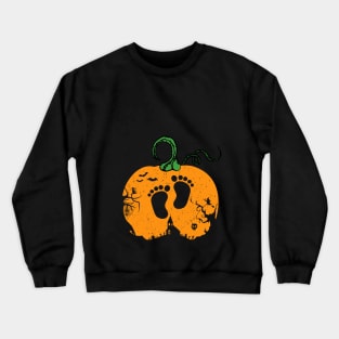 Halloween Pregnancy Announcement Maternity Baby Feet Crewneck Sweatshirt